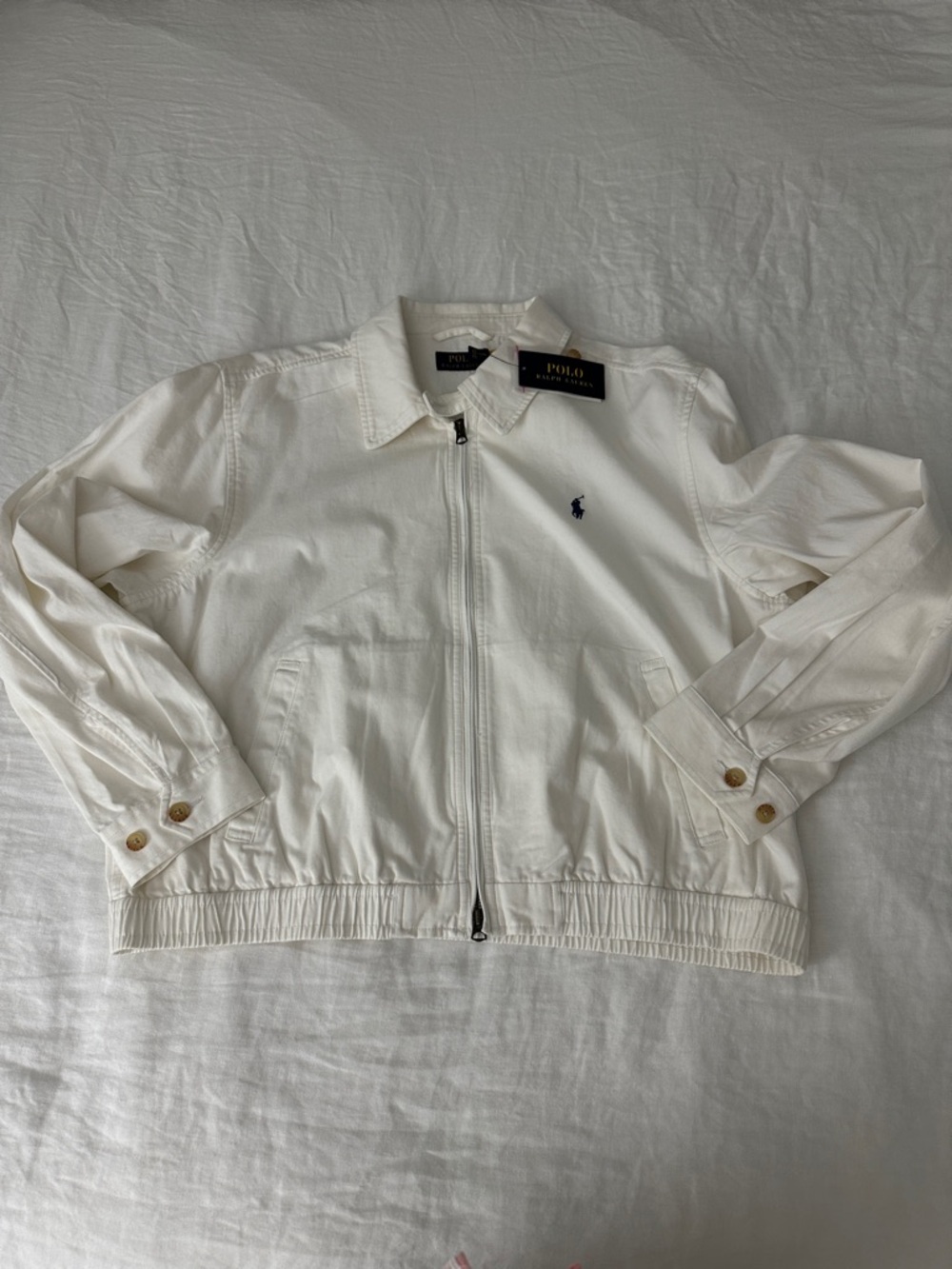 Ralph Lauren White Utility Zip-Front Jacket